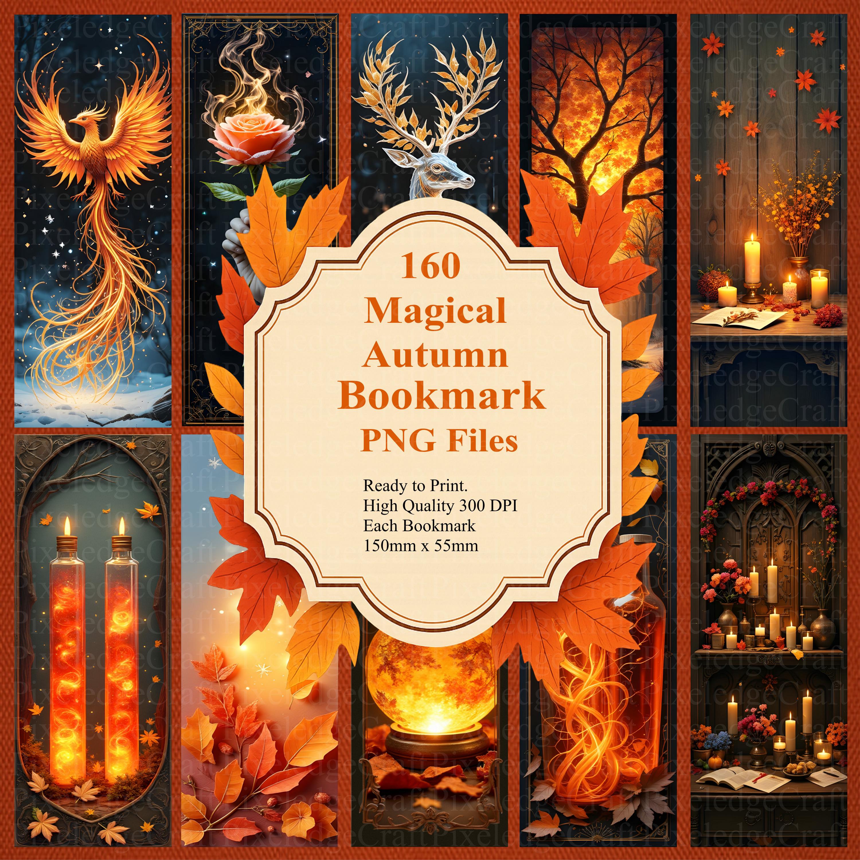 Fall Design Tranparent Autumn Bookmark PNG Bundle: 160 Fall Designs, Tranparent PNG Ready to ...