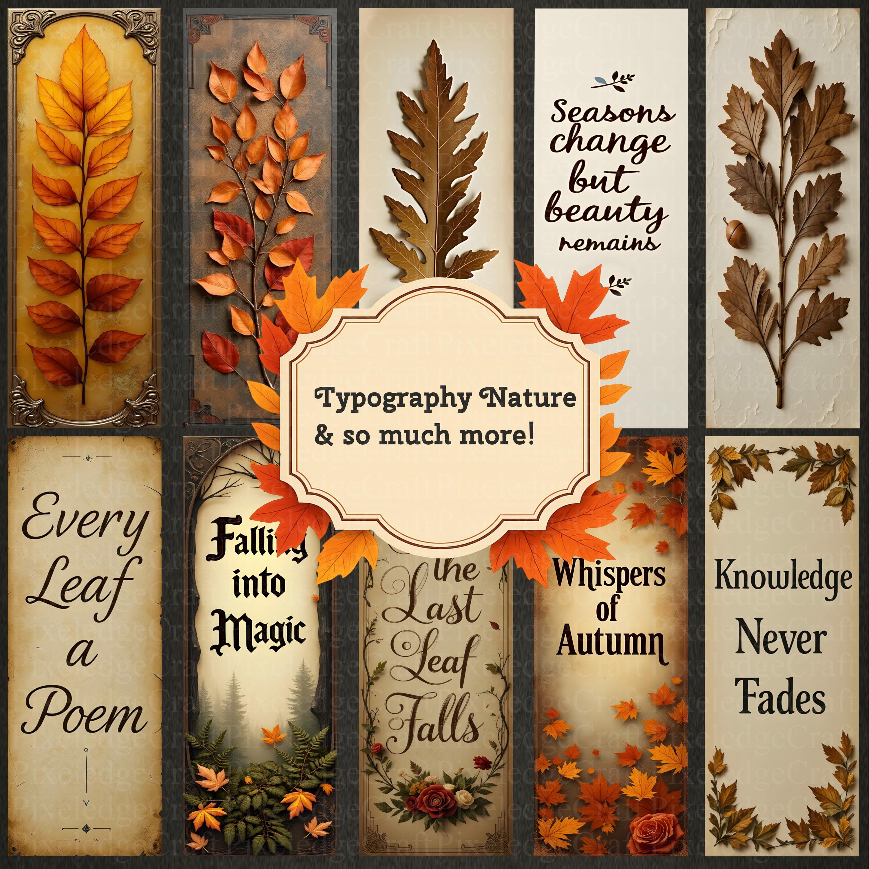 Fall Design Tranparent Autumn Bookmark PNG Bundle: 160 Fall Designs, Tranparent PNG Ready to ...