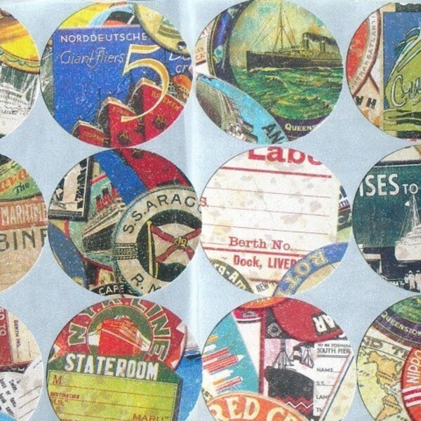 Envelope Seal Stickers VINTAGE LABELS Set of 30