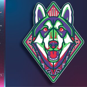 Husky SVG, Dog Layered Wood, 3D Cricut Project, Laser Ready DXF File, Animal Mandala, Paper Cutting Patterns, Instant Digital Download