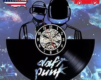 Daft Punk Vinyl Record Clock, Christmas Gifts For Girlfriend, Music Home Decor, Teens Wall Art, Dorm Room Decoration, Gift For Friend