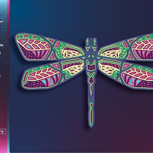 Dragonfly Laser Cut, Insect SVG, Layered Design, Digital Download, Papercut Template, Cricut Crafts, CNC Machine Files, Glowforge Projects