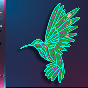 Kolibri Laser geschnitten Datei, 3D Schicht SVG, Vogel Mandala, Glowforge Holz, CNC Projekte, Papier Ausschnitte, Sofortiger digitaler Download