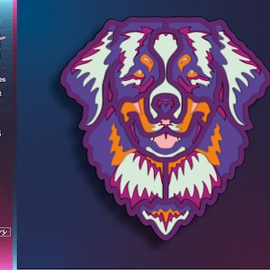Border Collie SVG, Dog Head Silhouette, Laser Cut Templates, Instant Digital Download, Cricut Cutting Machine Files, Vector Design