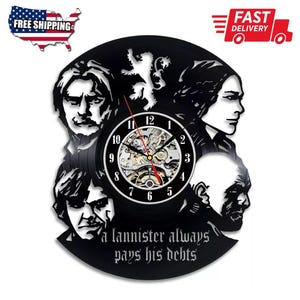 Game Of Throne Vinyl Record Clock, Fantasy Movie Decor, Bedroom Wall Art For Couples, Apartment Decorations, Christmas Gifts For Wife