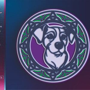 Jack Russell Terrier SVG, 3D Layered Laser Cut Files, Instant Download, Paper Cutout Templates, Dog Vector, Pet Design, Cricut, Glowforge