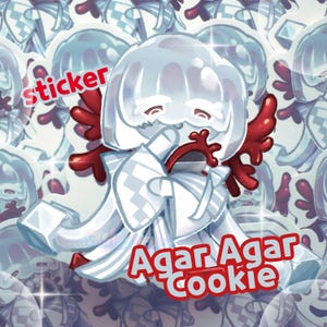 Agar Agar Cookie - Vinyl-Aufkleber (Cookie Run: Kingdom Fan Art)