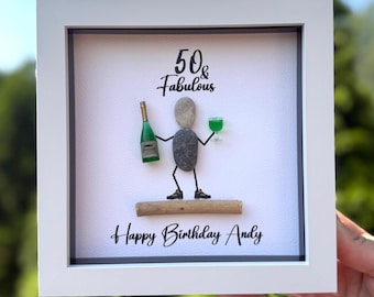 Personalised Picture Art for Man, Milestone Birthday Gift for Him, Unique Funny Keepsake