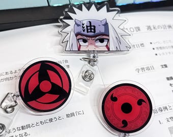 Custom Self Drawn Red Eyes Shinobi Badge Reels (ID) Non-Anime Original Parody