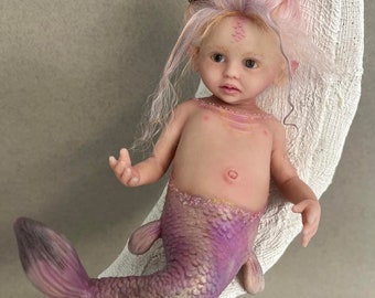 READY to SHIP Fantasy Baby Mermaid FBS "Camila" painted and rooted by Patty Rowe-