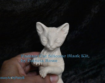 Full Blank Silicone Small cat kit, by Patricia Rowe - Choose the Color Base: Flesh light, Dark, Pale Pink, White Email me- Allow 2 weeks