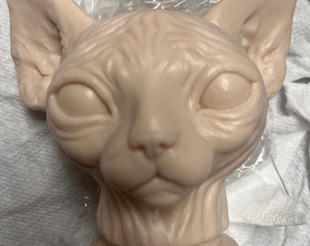 Sphynx Kitty LU Silicone Head for a cuddle Head Cat(only Head)
