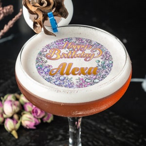 Happy Birthday Edible Drink Toppers
