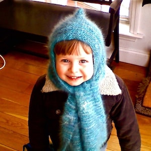 Linus Hat Scarf Pattern PDF Knit Knitted Elf Hooded Harf Scood