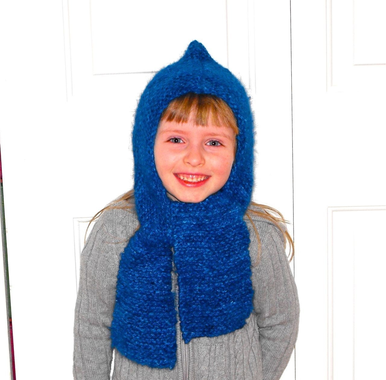 Linus Hat Scarf Pattern PDF Knit Knitted Elf Hooded Harf Scood Etsy
