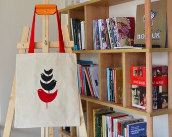 bird series, Antiochia, canvas tote bag, craft, eco-friendly, creative,unique, personalized