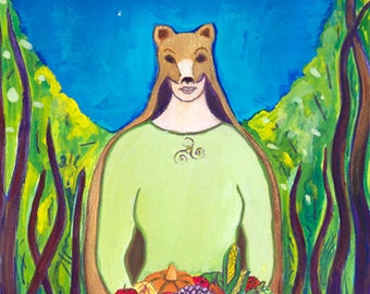 Bear Goddess Artio, Celtic Goddess - Mythological Goddess Art Print of Pagan Art