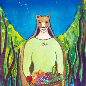 Bear Goddess Artio, Celtic Goddess - Mythological Goddess Art Print of Pagan Art