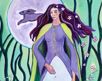 Goddess of Transformation Cerridwen, Celtic Goddess - Mythological Goddess Art Print of Pagan Art