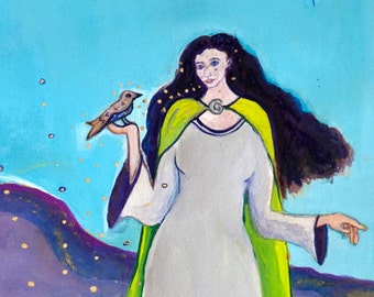 Sovereignty Goddess Branwen, Celtic Goddess - Mythological Goddess Art Print of Pagan Art
