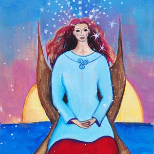 Sea Goddess Mor, Celtic Goddess of Sun and Sea Mythological Goddess Art Print of Pagan Art image 1