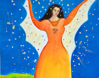 Dream Goddess Caer,  Celtic Goddess - Mythological Goddess Art Print of Pagan Art