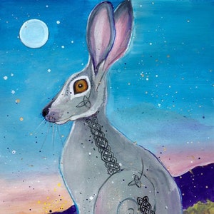 Magical Animal Ally - Spirit Animal Art print - &quot;Hare, Fertility and Renewal&quot; by Judith Shaw