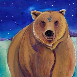 Magical Bear Animal Ally - Spirit Animal Art print - &quot;Bear, Spirit Dreamer&quot; by Judith Shaw
