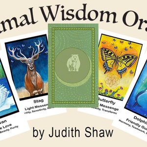 Animal Wisdom Oracle Cards and Guidebook by Judith Shaw - unique Self Care with spirit animal and animal magic awareness