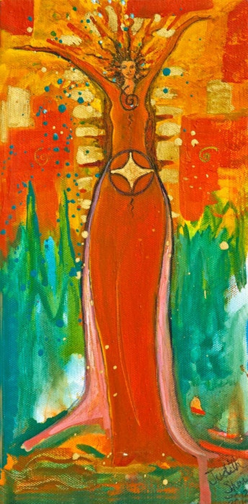 Sun Goddess Sulis, Celtic Goddess Mythological Goddess Art Print of Pagan Art image 1