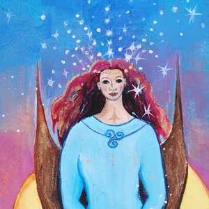 Sea Goddess Mor, Celtic Goddess of Sun and Sea Mythological Goddess Art Print of Pagan Art image 2