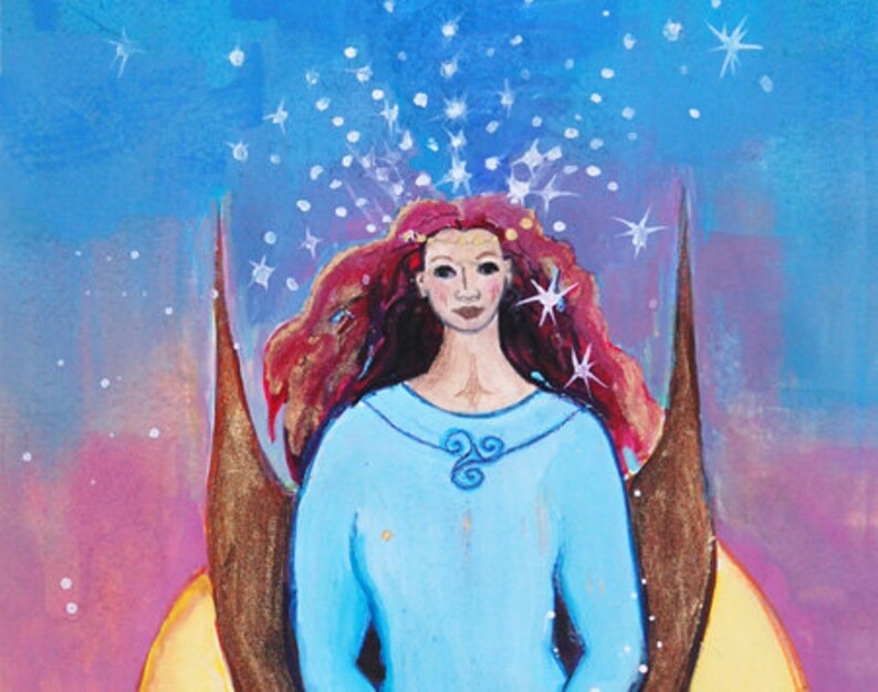 Sea Goddess Mor, Celtic Goddess of Sun and Sea Mythological Goddess Art Print of Pagan Art image 2