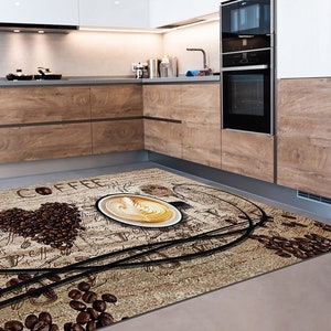 Alfombra de cocina lavable a máquina, diseño de café, ideal para amantes del café, regalo de cocina, regalo para mamá