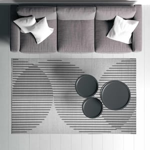 Gray Geometric Living Room Carpet Antracite Area Rug Nordic Area Rug Gray Floor Mat, Gray Washable Rug