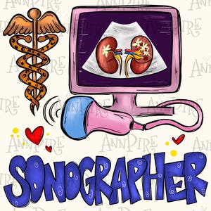 Ultrasound Technologist Sublimation Design PNG, ultrasound tech, Sonographer, Sonographer Tech, sonogram, Hand drawn, Digital download