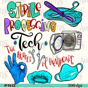 Steril bearbetningsteknik PNG, handritad sublimeringsdesign (digital nedladdning)