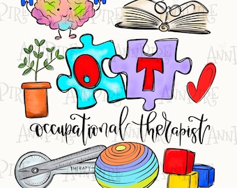 Occupational Therapist Sublimation Design PNG, OT,  Occupational Therapy, Nurse, Hand drawn, Digital downloud