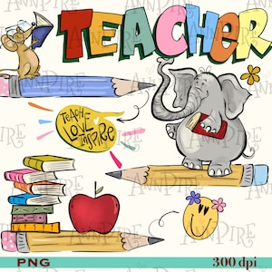 Teacher Sublimation Design PNG, Teach Love Inspire, Teacher Life, Back to schooll, Funny Teacher, Digital Download, Hand Drawn