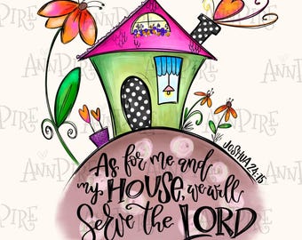 Joshua 24:15 Bible Verse Sublimation Design (Digital Download)