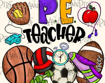 Physical Education Teacher Sublimation Design PNG, PE Teacher, phys ed, Coach life, Digital Downloud