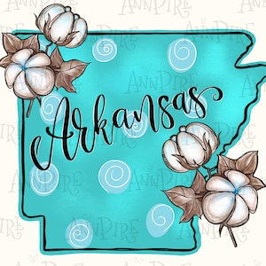 Arkansas sublimatieontwerp PNG, AR-staat, staat Arkansas, digitale download, handgetekende