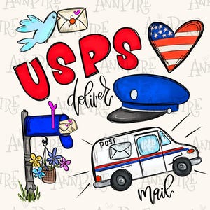 Postal Worker Sublimation Design PNG, mail carrier, Trending, Mailman, Digital Download, Mail Delivery  Hand Drawn Digital Download