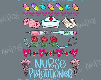 Nurse Practitioner PNG, Hand Drawn Coquette Design (Digital Download)