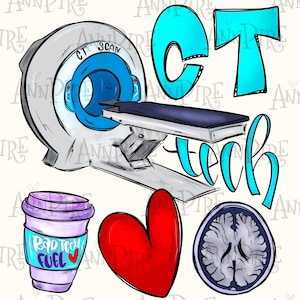 Computed tomography Sublimation Design PNG, CT tech, CT technologist, technician, ct scan, Rad tech, Hand drawn, Digital download