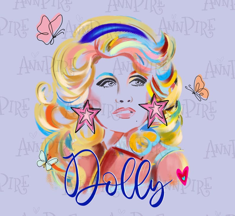 Multi-color Dolly Silhouette Sublimation Design PNG, Retro Dolly ...