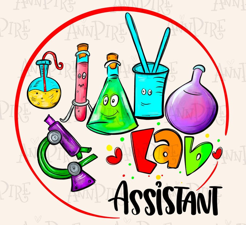 Hand Drawn Lab Tech Sublimation Design, Lab Assistant (PNG Digital ...