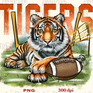 Tigers Game Day Sublimation Design PNG, Tiger school mascot, tigers football, hand drawn Digital File Download