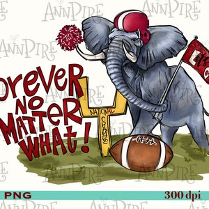 Alabama Elephant Maskottchen PNG, Spieltag Sublimationsdesign (digitaler Download)