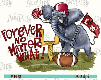 Alabama Elephant Mascot PNG, Game Day Sublimation Design (Digital Download)