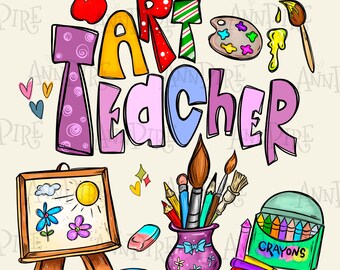 Art Teacher Sublimation Design PNG, Artist, Painting, Art Life, Digital Downloud